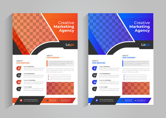 Colorful Business flyer design template with gradient in A4 size