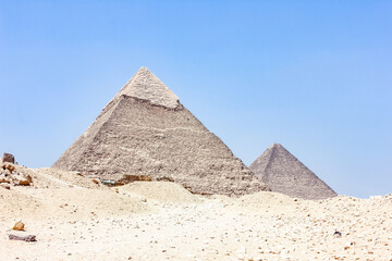 Egypt, Giza. Desert of ancient Cairo. Excursion.