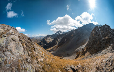 Arkhyz. panoramic photos of mountain peaks with high quality