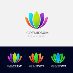 Lotus logo design, flower vector illustrations	