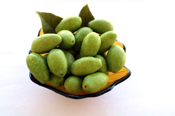 natural green olives harvested