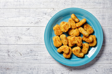 Easy fast food dish chicken nuggets on a plate