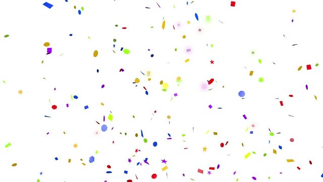 Confetti Party Popper Explosions 3D animation Colorful with Matte Black and White for Celebration, New Year, Graduation