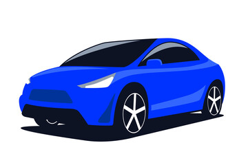 Fototapeta na wymiar Blue car modern SUV isolated on a white background. Vector illustration.