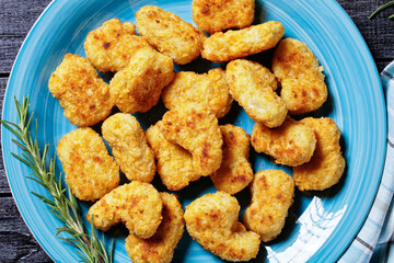 Easy fast food dish chicken nuggets on a plate