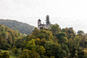 Arlesheim, Schloss Birseck, Burg, Wald, Ermitage, Weinberg, Herbstfarben, Wanderweg, Herbst, Baselland, Schweiz