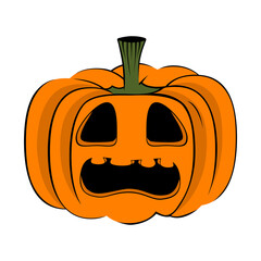 scary pumpkin in cartoon style. vector