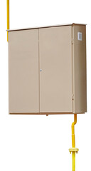 metal gas distribution box for gas equipment on white