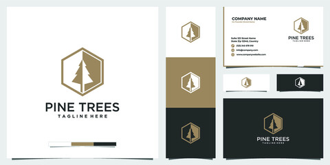 Minimalist pine tree logo