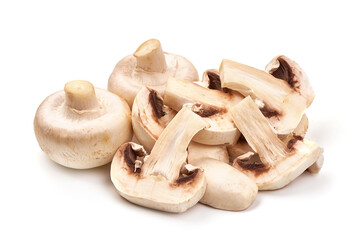 Fresh Champignon mushrooms, isolated on white background