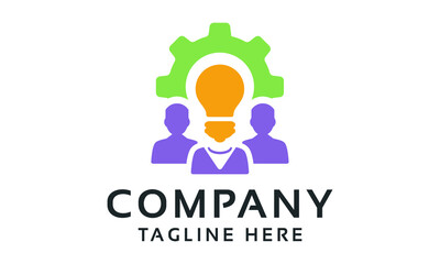 Teamwork Idea Vector Logo Template
