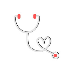 Stethoscope icon in trendy flat style. Stethoscope icon symbol for your web site design Stethoscope icon logo, app, UI. Vector illustration. Medical and health care logo.