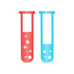 Chemical test tube pictogram icon. Laboratory glassware or beaker equipment. Experiment flasks. Trendy modern vector. Simple flat illustration. Glass chemical, laboratory flasks for science lab.