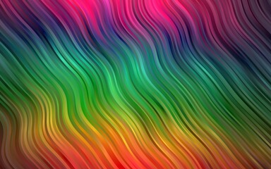 Dark Multicolor, Rainbow vector background with abstract lines.