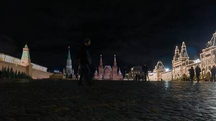 Red Square in Moscow at autumn night