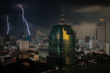 Lightning Storm over the Bangkok Skyline