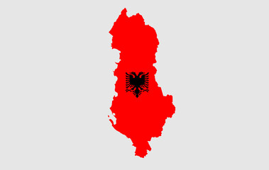Albania vector map with flag	
