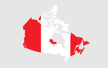 Canada vector map with flag	
