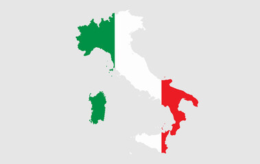 Italy vector map with flag	
