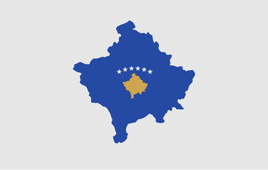 Kosovo vector map with flag	
