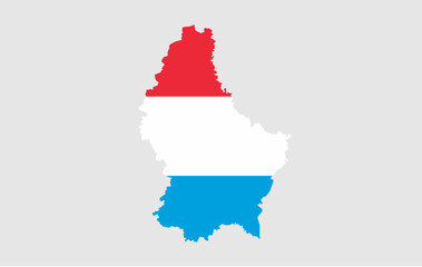 Luxembourg vector map with flag	
