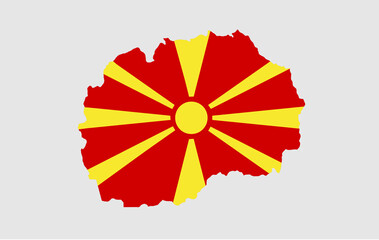 Macedonia vector map with flag	
