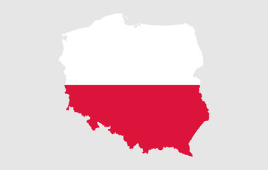 Poland vector map with flag	
