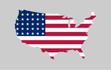 USA vector map with flag	
