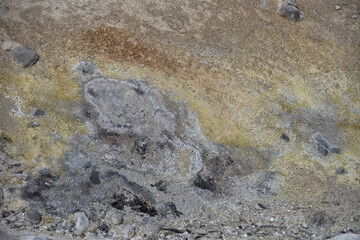 Rock abstract inside Bumpass Hell Geothermal area