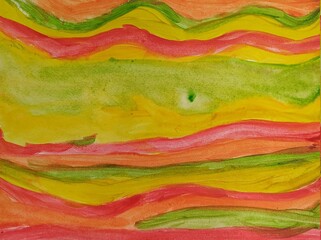 red , yellow, green waves, color gradient on paper