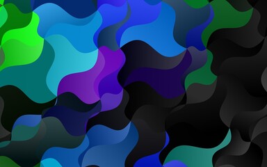 Dark Multicolor, Rainbow vector background with bent lines.