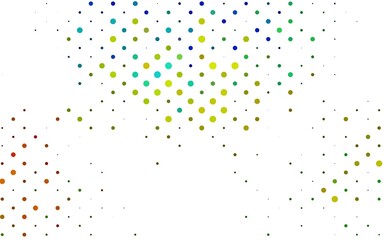 Light Blue, Yellow vector background with bubbles.