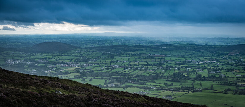 The beautiful scenery of beautiful landscape from the top of Slieve Gullion Forest Park. Photo was taken in Co Armagh, Northern Ireland. © Pavel