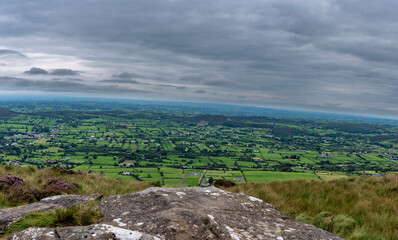 The beautiful scenery of beautiful landscape from the top of Slieve Gullion Forest Park. Photo was taken in Co Armagh, Northern Ireland.
