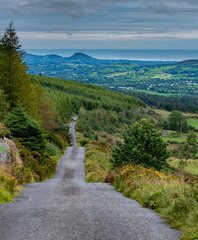 Fototapeta na wymiar The beautiful scenery of beautiful landscape from the top of Slieve Gullion Forest Park. Photo was taken in Co Armagh, Northern Ireland.