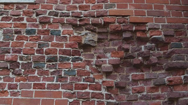 shattered ancient brick wall texture grunge cracked pattern surface empty