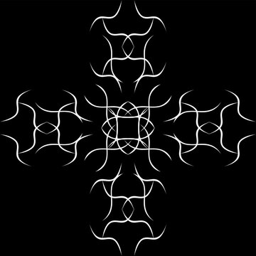 White cross on a black background. Vector illustration. Design element