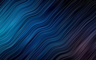 Dark BLUE vector background with bent ribbons.