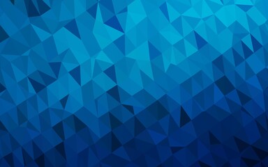 Fototapeta premium Dark BLUE vector triangle mosaic cover.