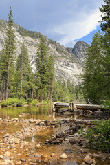 Merced river going through Yosemite National Park