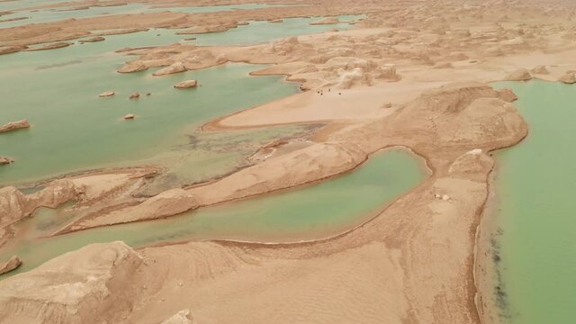 Wind erosion terrain landscape, yardang landform.
