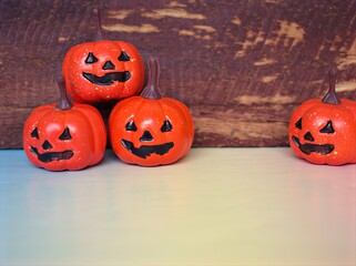 Happy halloween orange pumpkin celebration in october
