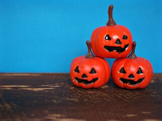 Happy halloween orange pumpkin celebration in october