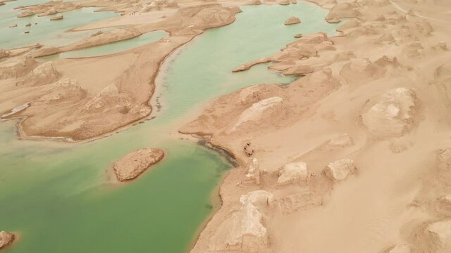 Wind erosion terrain landscape, yardang landform.