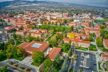Fototapeta na wymiar Aerial View of the University of Colorado in Boulder