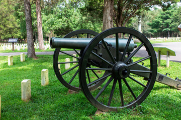 civil war cannon at Stones River Battlefield in Murfreesboro, Tennessee