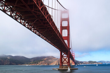 view of the Golden Gate Bridge from Fort Point in San Francisco