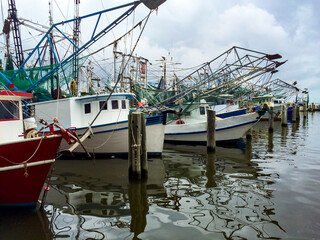 shrimp boats docked in Biloxi, Mississippi