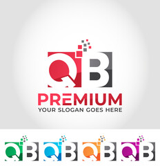Fototapeta na wymiar QB Alphabet Logo Design Concept