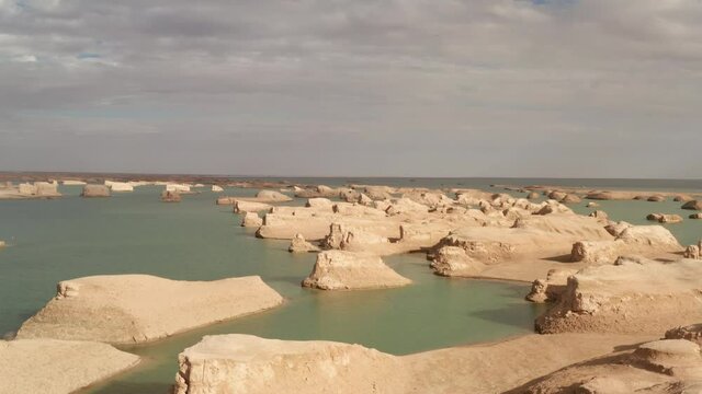 Wind erosion terrain landscape, yardang landform.